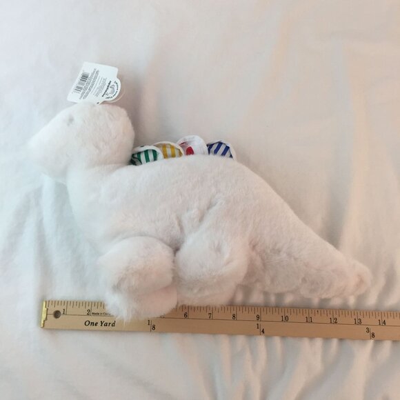 Applause Lescaux White Stegosaurus Dinosaur Plush 14" Stuffed Squeeker NWT RARE - Picture 8 of 9